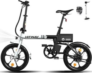 HITWAY BK35 Vélo électrique, 16” E Bike 250W City E-Bike Max.Range 25-60KM Femme Homme