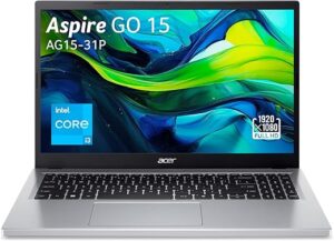 Acer Aspire Go 15 AG15-31P-342L, Ordinateur Portable 15,6'' Full HD LCD, PC Portable (Intel Core i3-N305, RAM 8 Go, SSD 512 Go, Intel UHD Graphics, Windows 11), Laptop Gris,...