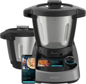 Cecotec Robot de cuisine multifonction Mambo Touch avec pichet Habana. 1600 W, 37 fonctions, écran tactile TFT 5" recette intégrée, 3,3 l, APP, balance et en acier inoxydable +...