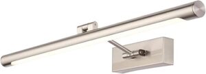 Éclairage Avant de Miroir LED, lumières de Miroir de Salle de Bains en Nickel avec tête de Lampe rotative à 180 degrés, Blanc Chaud 3000K, lumières d'armoire de Miroir étanches...