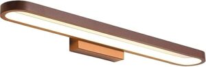 Lampe de miroir LED en acrylique pour salle de bain, lumière rétro marron pour miroir de salle de bain, lampe de miroir de salle de bain à intensité variable, éclairage de salle...