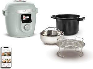Moulinex Cookeo Wifi 10-en-1, Multicuiseur intelligent haute pression, 10modes de cuisson, Rapide, Sans surveillance, Guide de cuisson pas à pas, 6 L, CE96G310